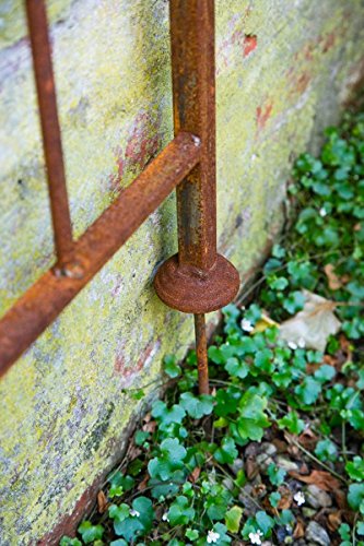 Rankzaun aus Metall Steckzaun Rost 115 x 135cm Metallzaun Rankgitter Beetzaun - 4