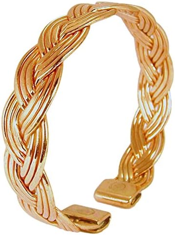 Womens Solid Copper Magnetic Bracelet Eve with Gift Box (Medium)