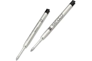 CADENIS Senator wkład do długopisu, zestaw 2 sztuk, metalowy, wielkopojemny, kolor: czarny, szerokość kreski: 1,0 mm, typ parker M ISO 12757-2, trwały (140-9-2SW)