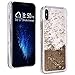 Produktbild iPhone XS Max Glitzer Hülle, ToMoYi Hybrid Handy Hülle Luxus Niedlich Flüssig Treibsand Glitter Quicksand Transparent Silikon Weich TPU Bumper mit Klar Hart Plastik Schutzhülle für Case iPhone XS Max