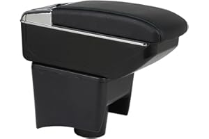 OYHCM Armlehnen für VW Polo Mk5 6R (2010-2018) Mittelarmlehne Armauflage Zweilagige Armlehne Staufach Schwarz