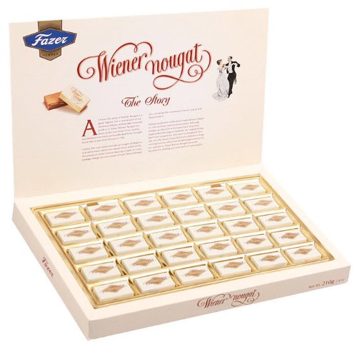 Preisvergleich Produktbild Karl Fazer Wiener Nougat Milchschokolade Süßigkeit Weiche Mandel Praline 210g Geschenkbox 5 Boxen