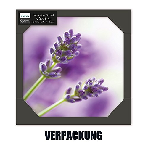 artissimo, Glasbild, 30x30cm, AG2061A, Purple Lavender I, Blumen-Bild Lavendel, Bild aus Glas, moderne Wanddekoration aus Glas, Wandbild Wohnzimmer modern - 3