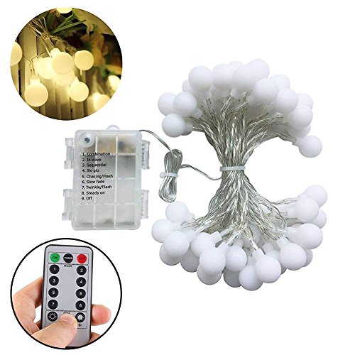 iZiv 80 Pcs Catena Luminosa, Impermeabile, con 8 Modalità di Illuminazione, Telecomando, per Outdoor, Giardino, Albero di Natale, Festa, Matrimonio(Bianca Calda)