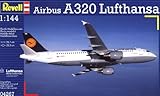 Flugzeugtyp: A 320 Revell Modellbausatz Flugzeug 1:144 - Airbus A320 Lufthansa im Maßstab 1:144, Level 3, originalgetreue Nachbildung mit vielen Details, Zivilflugzeug, Passagierflugzeug, 04267