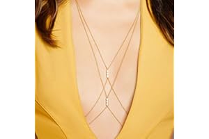 Jovono Fashion Simple Sexy belly Body chain Necklace Bikini Wire Harness Body Pearl Chain Women and Girls