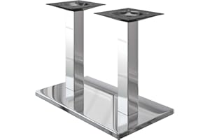 ‎GGMMÖBEL GGMMÖBEL Madrid | Doppel Tischgestell für Esstisch, Schreibtisch | Tischbeine | Edelstahl | Tischfüße | Bodenplatte: 40 x 70 cm | Säule: 6 cm | Gesamthöhe: 72 cm