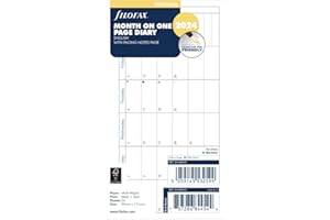 Filofax Agenda personnel 2024 avec mois par page - Format horizontal
