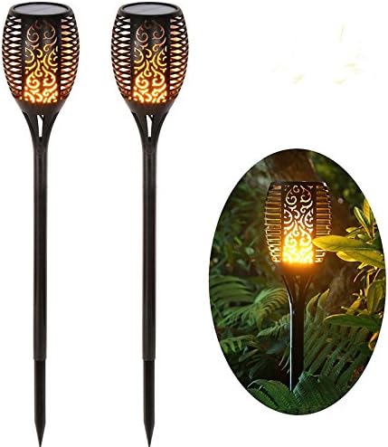 YANYU Solar garden lights Outdoor patio Lighting light sensor light Suitable solar lights outdoor for lawn & garden driveway patio Outdoor Decoration(Black , 2 Pack)