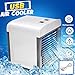 Produktbild QHJ Neu 2019 Mobile Klimaanlage Klein, 4 In 1 KlimageräTe Ventilator Luftbefeuchter Luftreiniger Aromatherapie USB Mini PersöNlicher LuftküHler 3 Geschwindigkeiten für Home Office Draussen (Weiß)