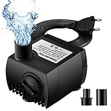 Desmontable & Limpiable: Dimensiones: 1.8 * 1.6 * 1.2in (45 * 40 * 30 mm). El tamaño pequeño hace que esta bomba de agua sea fácil de ocultar o disimular. El dispositivo no necesita herramientas para desmontarlo, lo que facilita su limpieza. El cable de alimentación de 1.4m de largo ofrece una instalación y un uso convenientes.