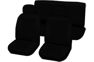 Lupex Shop Fundas Universales para Asiento de Coches Medianos y Pequeños, Juego de Fundas de Asiento Delanteras y Traseras, Tejido en Poliéster, Made in Italy (Jeans Negro)