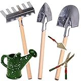 Sie erhalten: Schaufel, Spaten, Rechen, Gießkanne, Heckenschere und Handschaufel