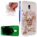 Produktbild EUWLY Schutzhülle für [Samsung Galaxy J7 2017 European Edition], Leuchtende Nacht Schutzhülle Silikon Crystal Case Bunte Muster Ultra Dünn Durchsichtige Transparent Luxus Bling Glitzer Night Luminous Hülle Kreativ Mode Leuchtende Dünnen Weich Handyhülle TPU Silikon Kratzfest Telefon-Kasten Handyhülle Handycover Handy Gürtel Tasche für Samsung Galaxy J7 2017 + Blau Eingabestift Stylus Touch Pen-Schädel Rose Blume