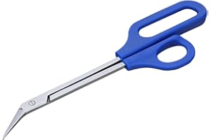 Frcolor Long Handle Toenail Scissor Clippers, Thick Nails Easy Reach Toenail Scissors Easy Ergonomic Elderly Cuticle for Women and Men