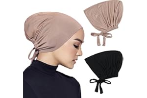 LSYZHX 4Pcs Women Hijab Undercap, Under Hijab Cap, Cap Islamic Muslim, Adjustable Hat Cap