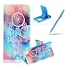 Produktbild iPhone 6S Ledertasche Handy Hülle,iPhone 6 Kartenfach Schutzhülle Mappe Flip Wallet Case,Herzzer Book Style Prämie [Aquarell Traumfänger Muster] Standfunktion Schutz PU Leder Magnetverschluss Schale Brieftasche Tasche Hülle Case Cover für iPhone 6/6S 4.7 Zoll + 1 x Frei Blau Handy Halterung Ständer+ 1 x Frei Blau Stift Stylus