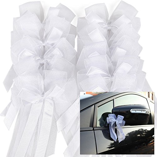 10 Luxus Antennenschleifen Autoschleifen Autoschmuck Kirchenschleife Tischschleife Organza Hochzeit Deko