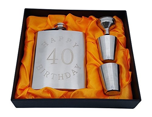 Happy Birthday 40 Flask - Pallone da 198,4 gram per 40esimo b-day