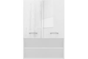 CDF Szafka na pralkę Pola Mini DK | kolor: biały błyszczący | nowoczesna szafka nad pralką | powierzchnia do odkładania | przestronne półki | łatwy montaż | gładkie boki bez zaślepek