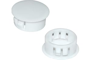 Flyshop Tapones redondos de plástico con cierre a presión para muebles, paquete de 10 unidades (22 mm, 7/8 pulgadas, blanco roto)