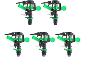 ARMYJY 5 Stück Schlagregner, Sprinklerkopf mit Düsen, verstellbare 0-360 Grad Bewässerungssprinkler für Hof, Rasen
