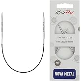 KNITPRO Nova Metal Knitting Pins Circular Fixed 25cm x 3.00mm Electroplated hollow brass Silver 25 x 0.3 x 0.3 cm