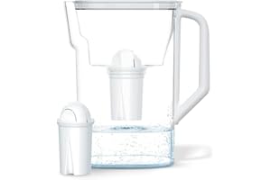 Wessper Dzbanek Filtrujący 2.7 L, Kompatybilny z filtrem Brita Classic na Drzwi Lodówki | Filtr do Wody Redukujący Kamień i Chlor, Filtrowana Woda | Dzbanek Filtrujący – Biały