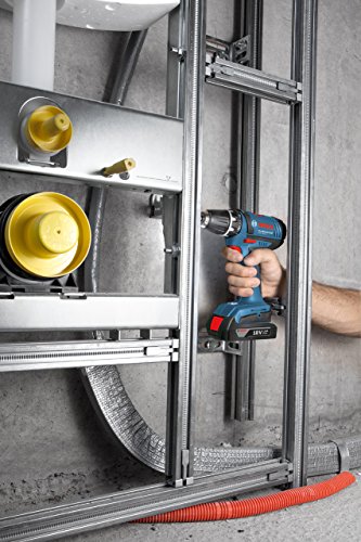 Bosch Professional Akku-Bohrschrauber GSR 18-2 LI (2×1,5 Ah Akku, 10 mm Bohrfutter, 1,3 kg inkl. Akku, 18 V, L-Boxx) blau, 06019B7300 - 2