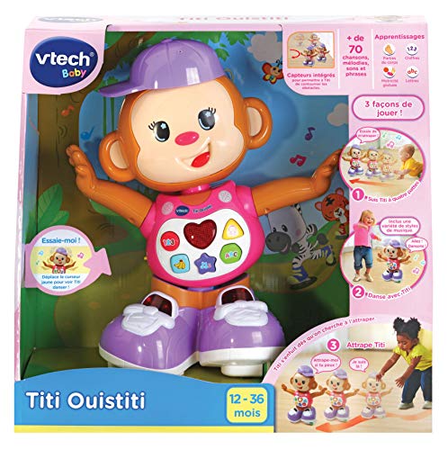 VTech- Titi Ouistiti - Jouet Bebe 12 mois - Singe Interactif - Développement de la Motricité - Rose (505955) – Image 5