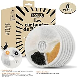 FATKITT Filtre De Remplacement pour Catit, Lot de 6 Filtres pour Fontaine à Fleur Catit Filtre De Rechange