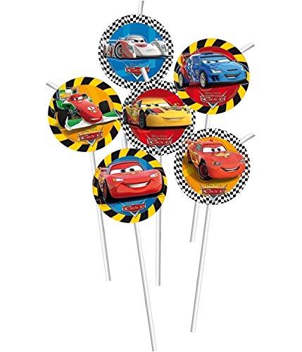 6 Trinkhalme * CARS RSN * für Kindergeburtstag // Racing Straws Strohhalme Jungen
