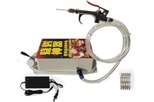 LeTkingok Pompe électrique à Sérum Physiologique, Injecteur De Viande Salée à Haute Pression De Qualité Alimentaire Avec 10 Aiguilles. (A)