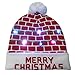 Produktbild Mingfa Weihnachtspullover für Kinder und Erwachsene, mit LED-Licht, warm, für Weihnachten, Pom Pom Pom Mütze, gestrickte Mütze für Herren, Damen, Jungen, Mädchen, drinnen und draußen