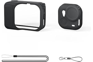 Snowchecking Coque de protection en silicone pour Insta 360 Go Ultra, souple avec cordon de serrage, absorption des chocs, résistante aux rayures et accès facile à tous les ports (noir)