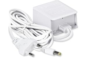 12V 2A Adaptador de Corriente para Reobiux Camara Vigilancia WiFi Exterior, 3 Metros, Cargador de Pared, Salida DC 12V 2A, Blanco
