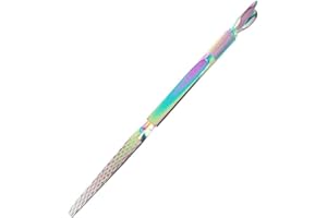 Ainkou Stainless Steel Nail Pincher Multi-Function Nail Pinching Tool Nail Art Clips C-Curve Pincher Cuticle Cutter Pusher False Nail Shaping Tweezers Manicure Gel Nail Acrylic Remover - Rainbow