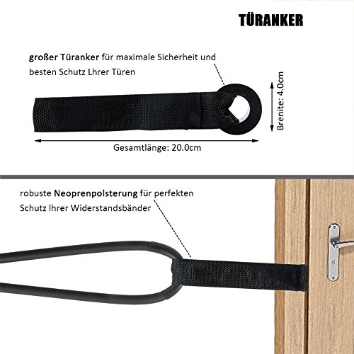 Supertrip Resistance Bänder Set,Body Tube / Expander Set Sport Band Widerstandsbänder Fitnessbänder Gymnastikbänder aus Naturlatex mit Trainingsguide+Griffe+Türanker+Knöchelriemen+Fußschlaufe+8-Typ Trainingsbänder - 3