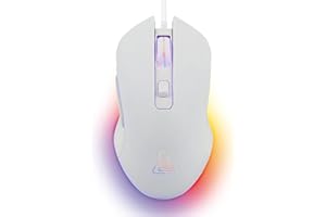 The G-Lab - Kult Helium - Souris Gamer Blanche Filaire USB - Capteur Optique 800 à 6400 DPI, Rétroéclairage 7 Couleurs, 6 Boutons - Souris Gaming Blanche Ultra réactive - Compatible PC/PS4/PS5 - New