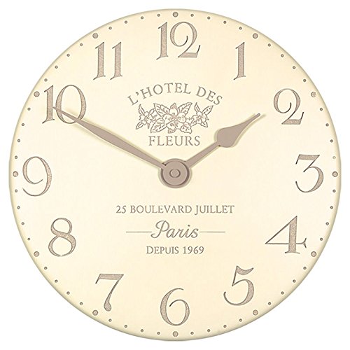 Hotel Des Fleurs Wall Clock Finish: Crème