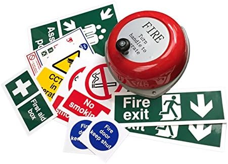 Fire Alarm Bell Complete With Safety Sign Pack Worth £30.00