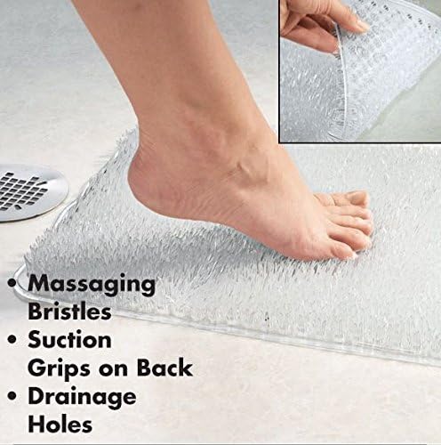Vinyl Grass Effect Bathmat bristle With Suction Grip 65 x 37 cm