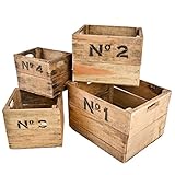 Eignet sich hervorragend als Regal, Weinregal, Kiste für Flaschen, Obst und als Deko Objekt. Somit sind die Kisten für jeden Wohnbereich und jede Räumlichkeit verwendbar.
