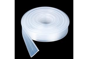 TINSKY Cinta de sellado de juntas para borde inferior de puerta de ducha con marco, transparente, 274 cm, de goma, impermeable, para mampara de cristal, repuesto