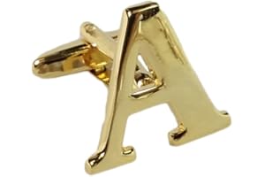 CHARLES WILLIAM FASHION Single Gold Alphabet Initial Cufflink (Buy 2 To Make A Pair) SOLD INDIVIDUALLY To Make A Personal Pair PLEASE READ CAREFULLY Wedding Mix & Match Letter Cufflinks Gold Plated