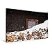 Produktbild Calvendo Premium Textil-Leinwand 75 cm x 50 cm Quer, Brennholz vor Haus im verschneiten Böhmerwald, Tschechische Republik, Europa | Wandbild, Bild auf Tschechische Republik Orte Orte
