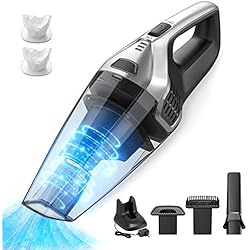 Holife Aspirateur à Main Portatif sans Fil Puissant Rechargeable Aspiration Cyclonique, Nettoyage Humide & Sec avec 2 Filtres lavables pour maison, Voiture, Table, Bureau, Canapé