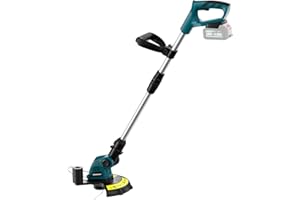 KIESBOHR Garten Akku-Rasentrimmer Kompatibel mit Makita 18V Akkus, CSD001 String Trimmer mit Nylon Trimmerfaden, 25 cm Schnittkreis, Verstellbarem Griff und Pflanzenschutzbügel(ohne Akku)