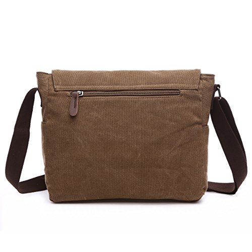 BAOSHA MS-08 Canvas Umh  ngetasche Schultertasche 15 Zoll Computer Laptop Tasche Crossbody Messenger Bag f  r Arbeit Uni Reise Sport  Kaffee 
