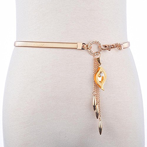 DCY Taille en métal Femmes chaîne élégante diamant décoration fine ceinture élastique